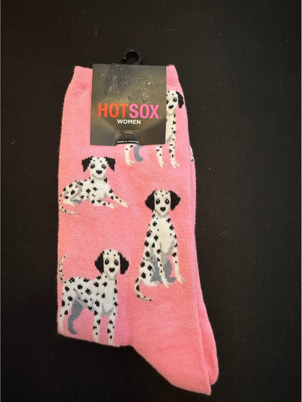Hot Sox Women's Pink Dalmatian Dog Pattern Socks - Size 9-11